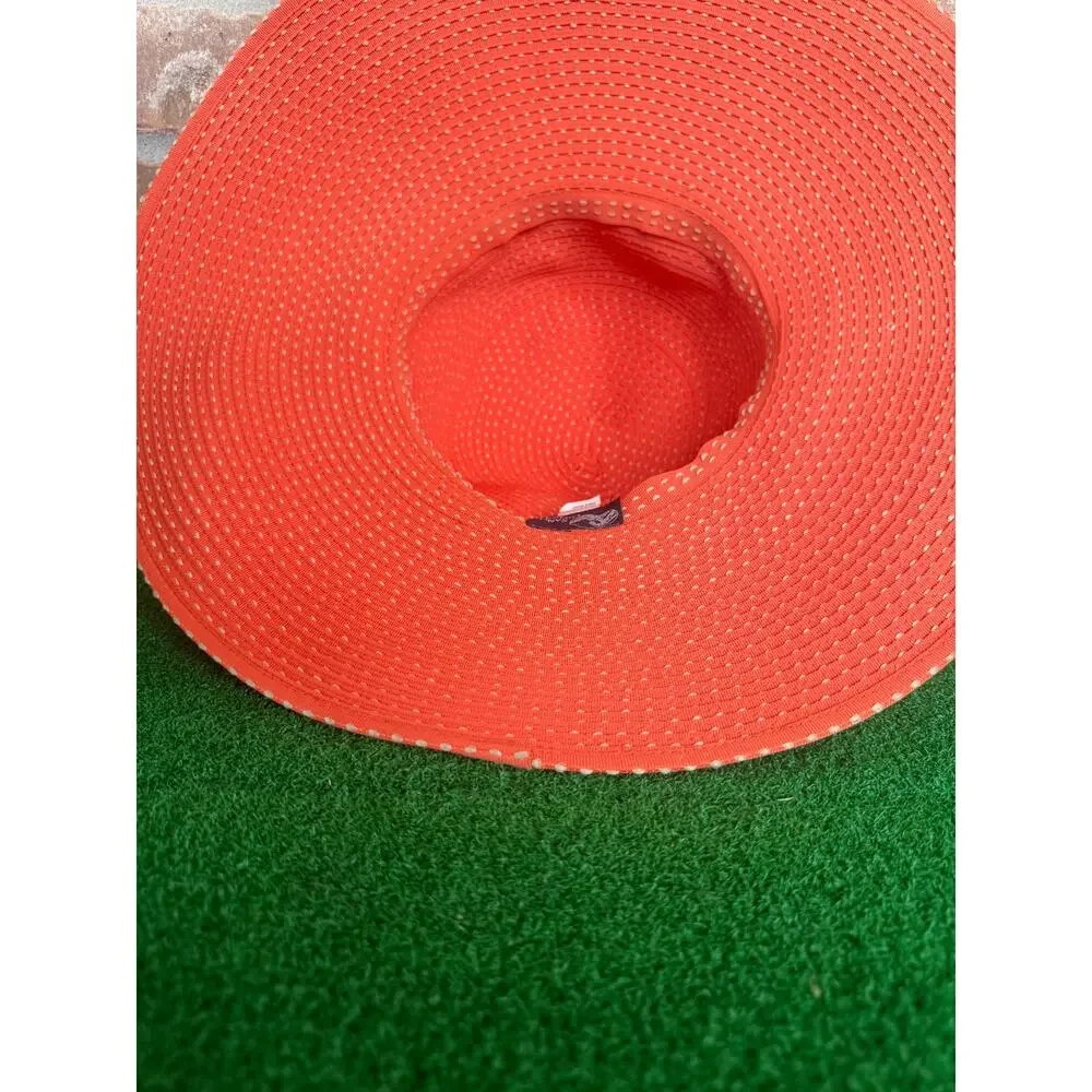 San Diego Hat Co Orange Sun Hat Wide Brim Packable Braided Travel Beach Cap